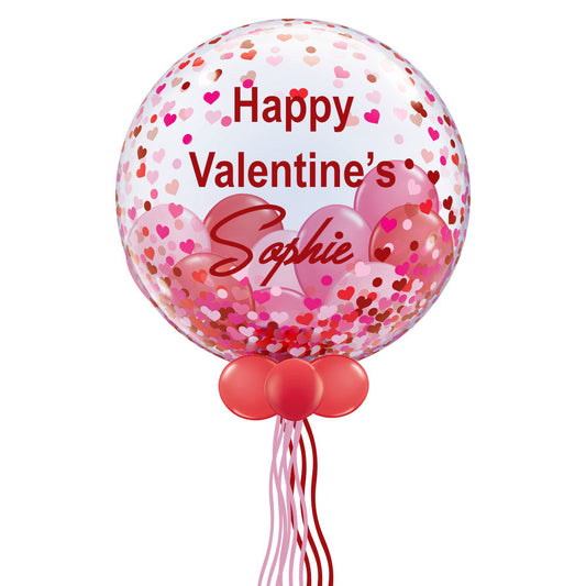 Red Heart Personalised Bubble Balloon
