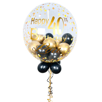 Gold Personalised Bubble Balloon