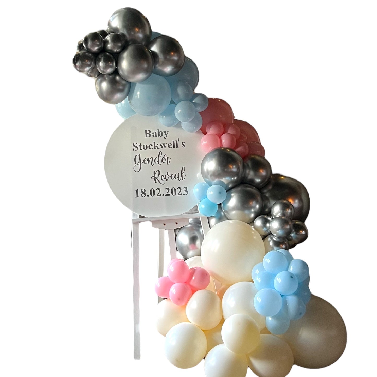 Balloon Garland & Hired Personalised Easel