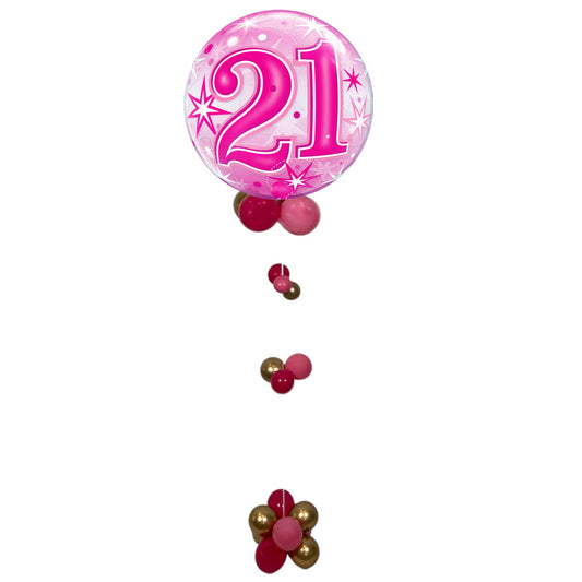 21st Birthday Bubble Balloon Bouquet