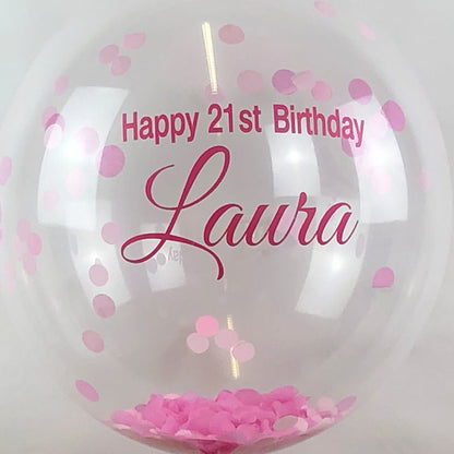 Personalised Confetti Bubble Balloon - PartyFeverLtd