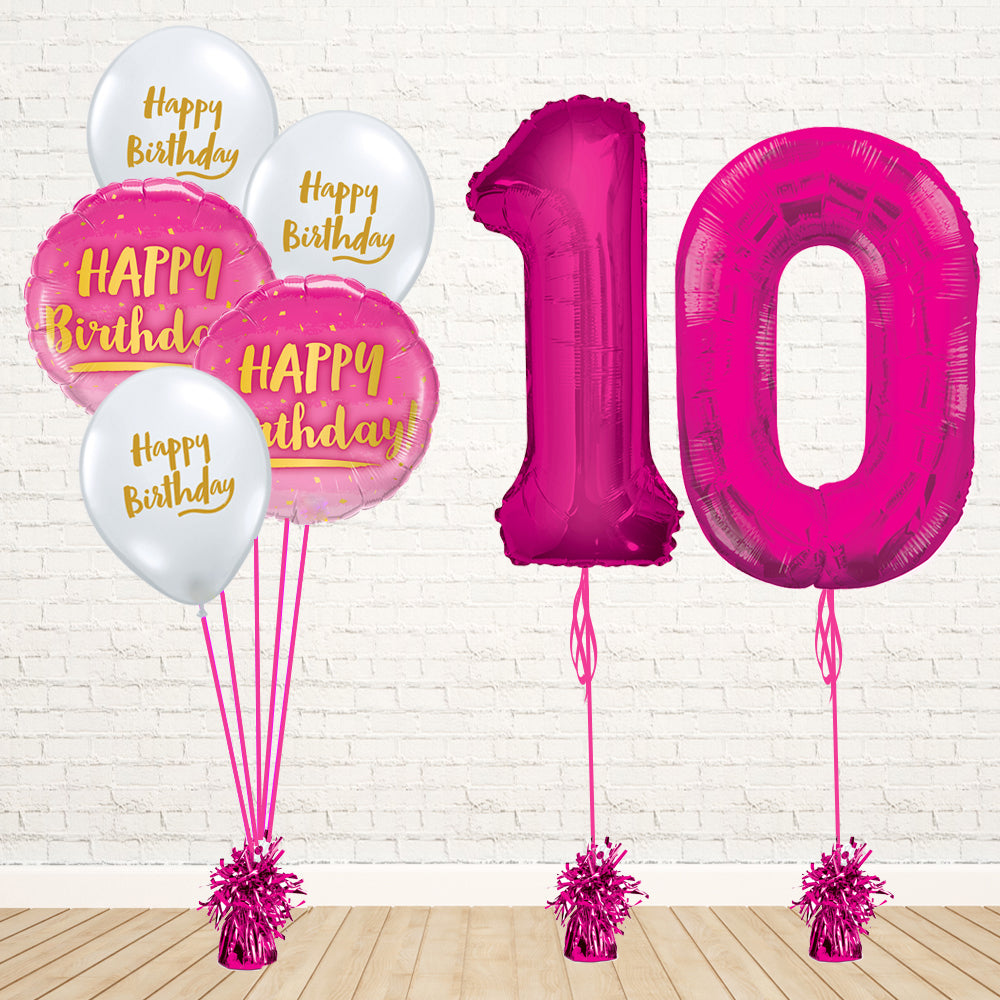 Hot Pink Number Birthday Package - PartyFeverLtd