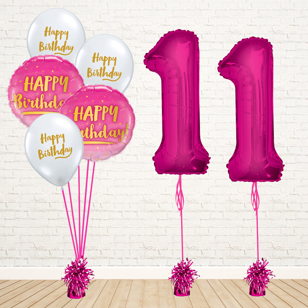 Hot Pink Number Birthday Package - PartyFeverLtd