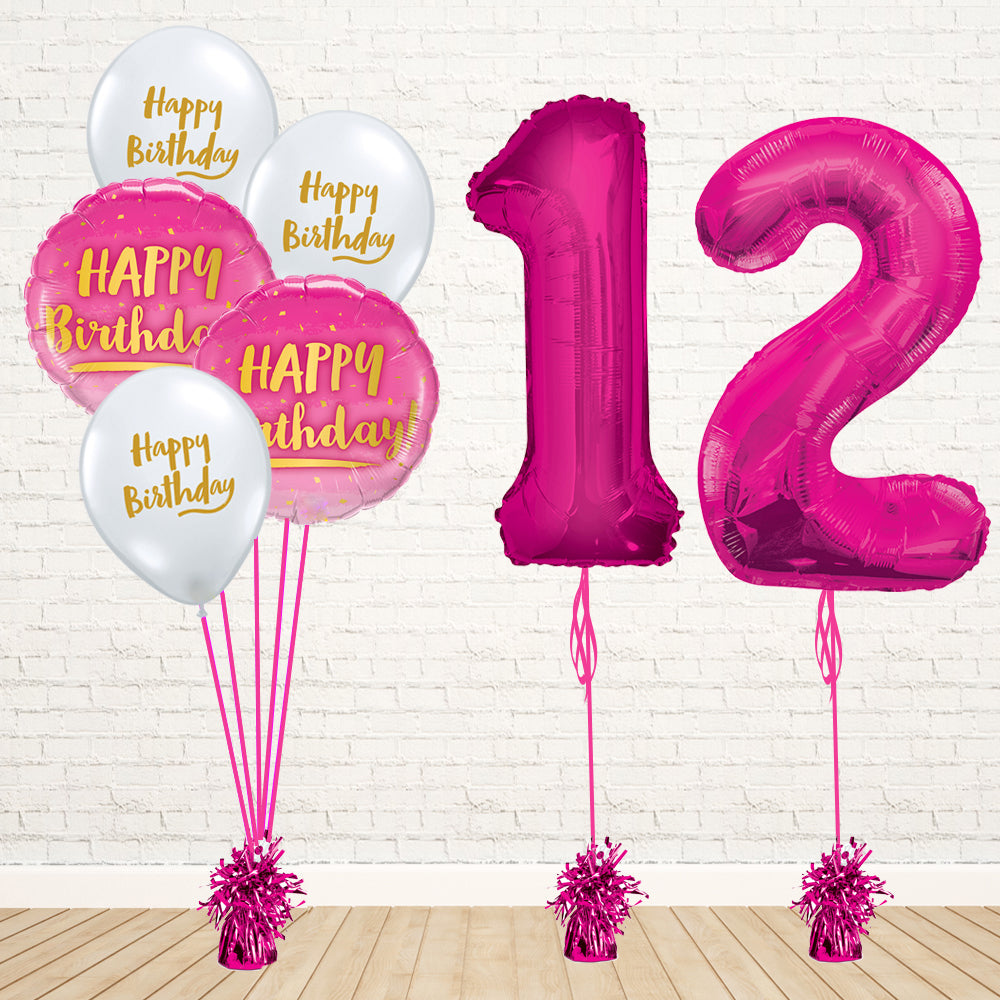 Hot Pink Number Birthday Package - PartyFeverLtd