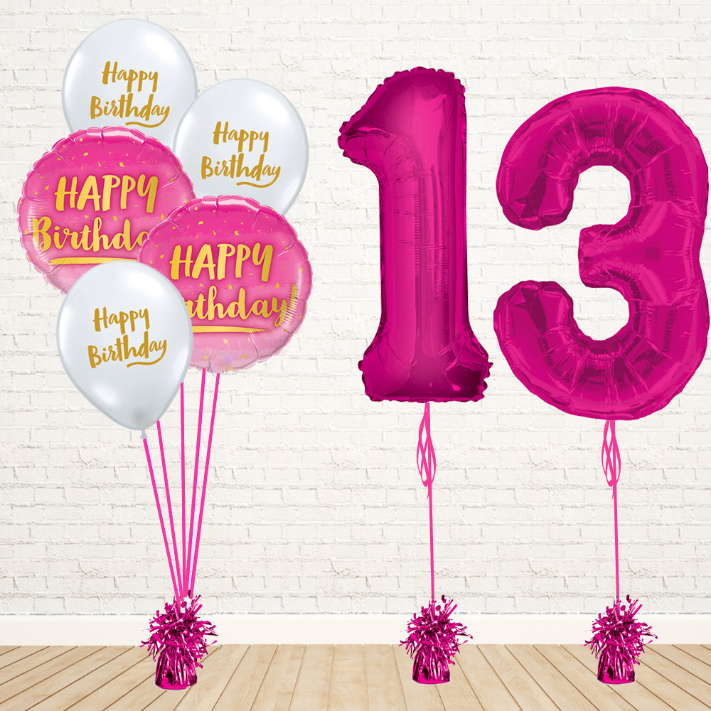 Hot Pink Number Birthday Package - PartyFeverLtd