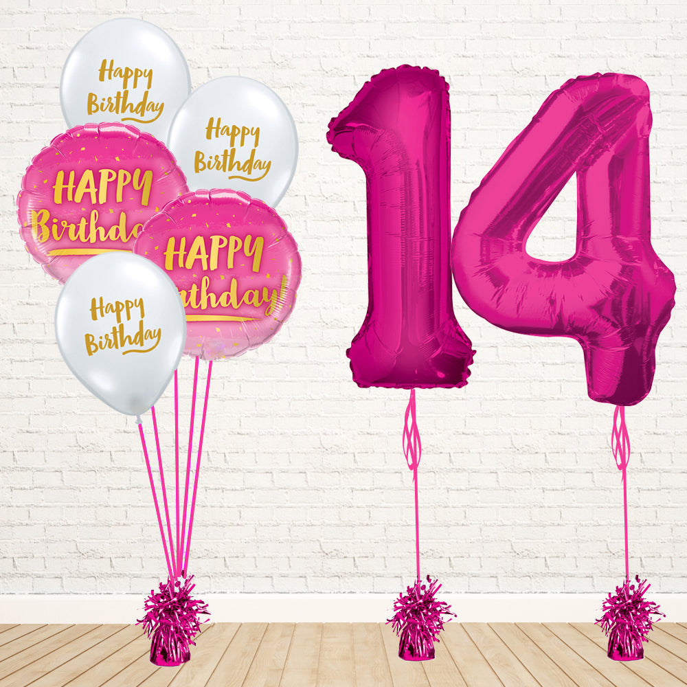 Hot Pink Number Birthday Package - PartyFeverLtd