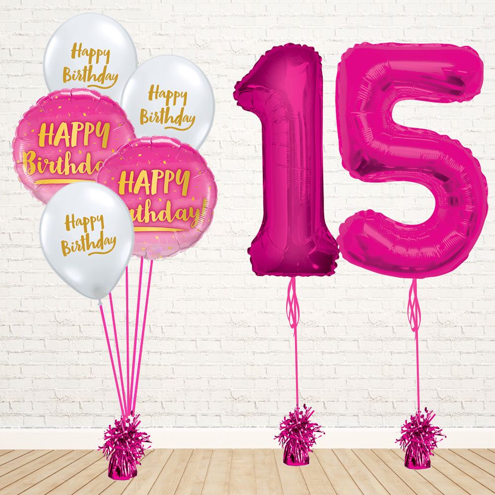 Hot Pink Number Birthday Package - PartyFeverLtd