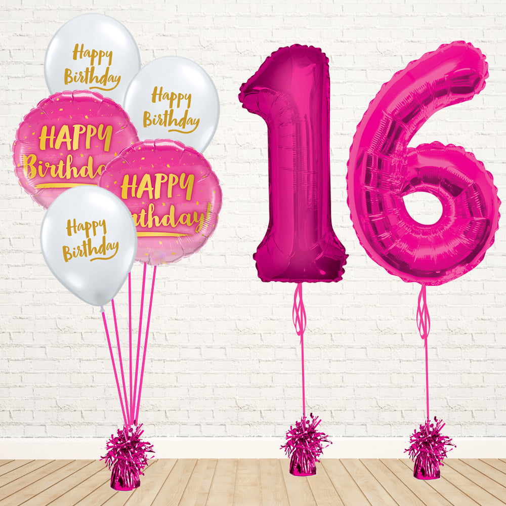 Hot Pink Number Birthday Package - PartyFeverLtd