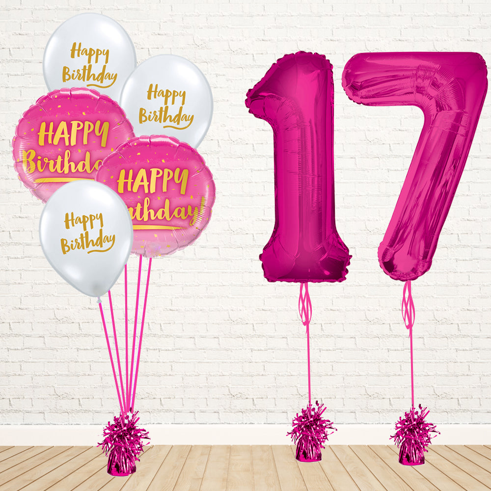 Hot Pink Number Birthday Package - PartyFeverLtd