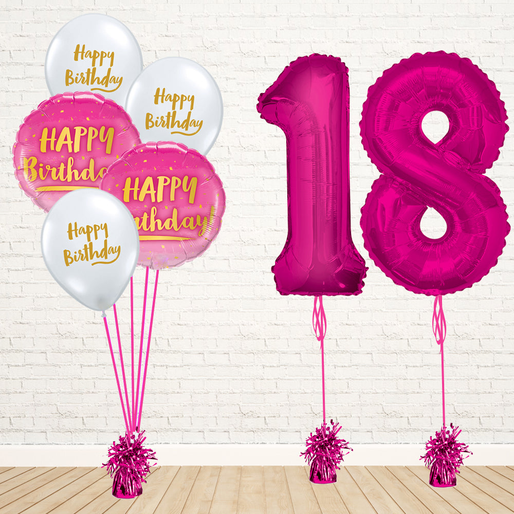 Hot Pink Number Birthday Package - PartyFeverLtd