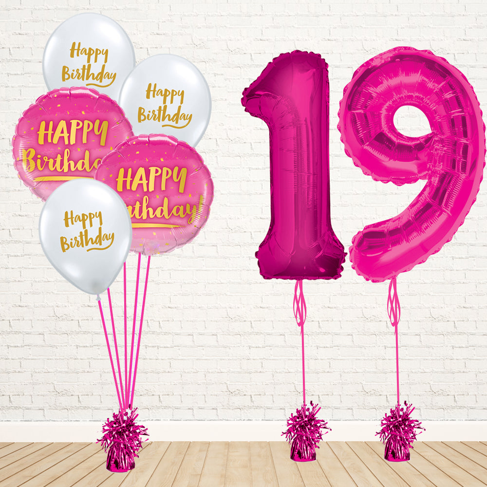 Hot Pink Number Birthday Package - PartyFeverLtd