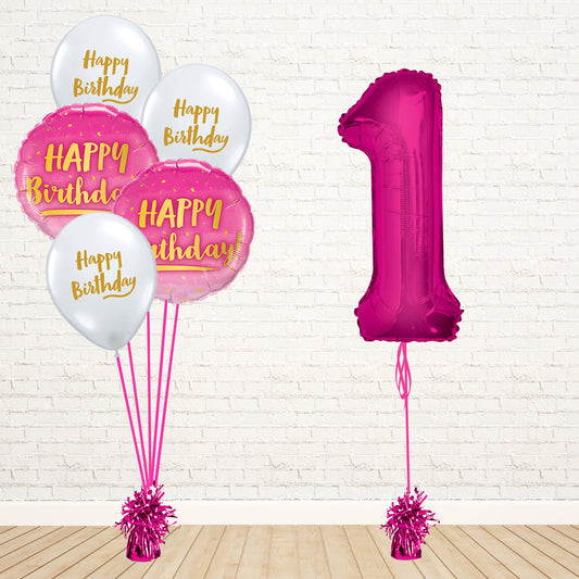 Hot Pink Number Birthday Package - PartyFeverLtd