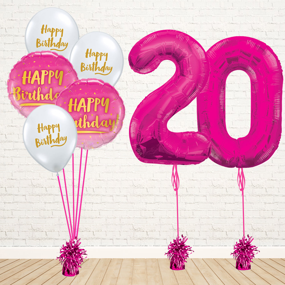 Hot Pink Number Birthday Package - PartyFeverLtd