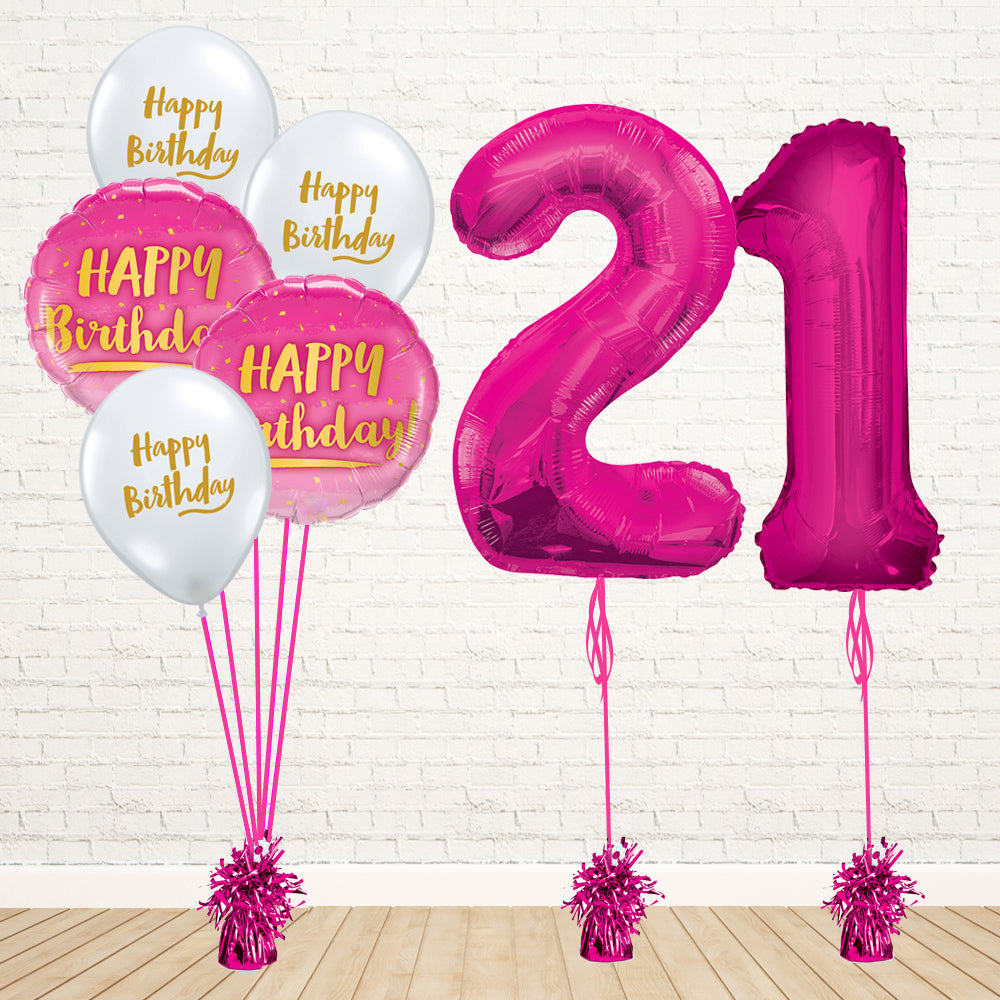 Hot Pink Number Birthday Package - PartyFeverLtd