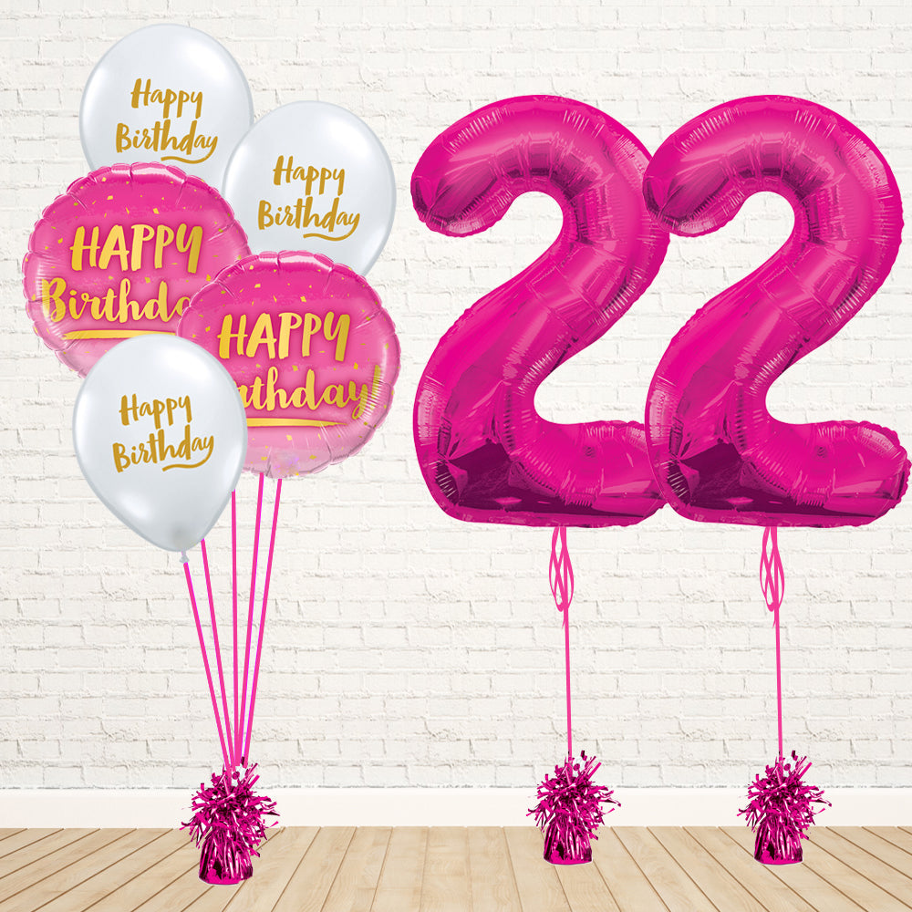 Hot Pink Number Birthday Package - PartyFeverLtd