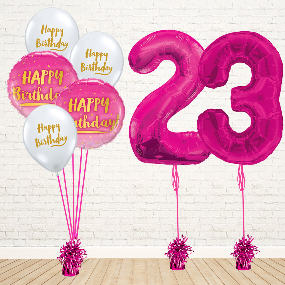 Hot Pink Number Birthday Package - PartyFeverLtd