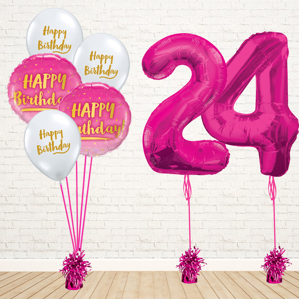 Hot Pink Number Birthday Package - PartyFeverLtd