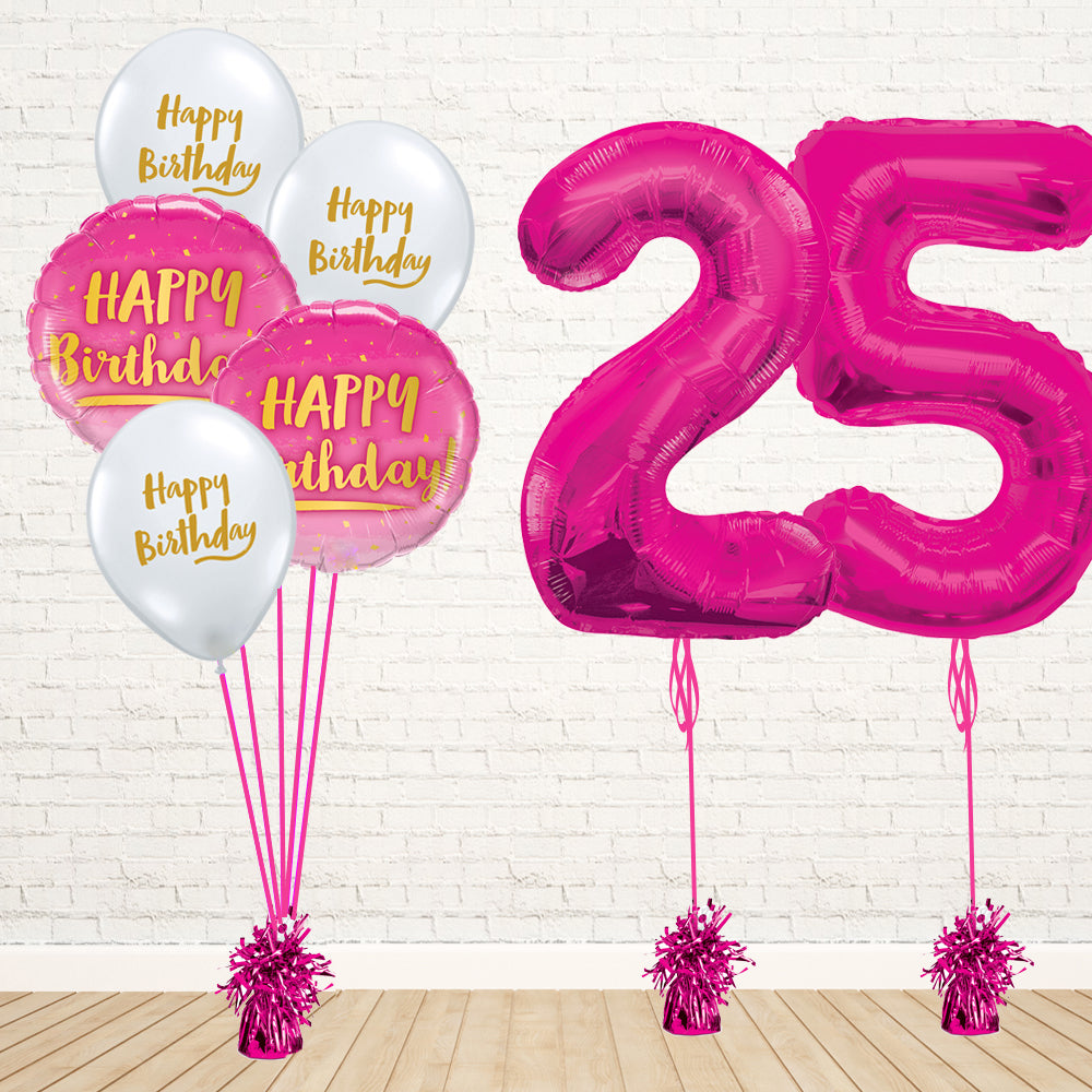 Hot Pink Number Birthday Package - PartyFeverLtd