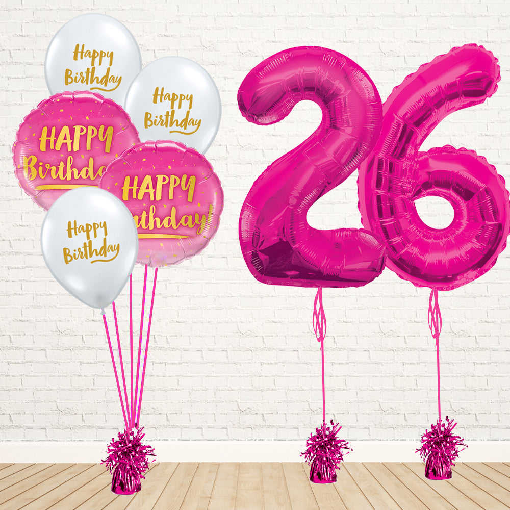 Hot Pink Number Birthday Package - PartyFeverLtd