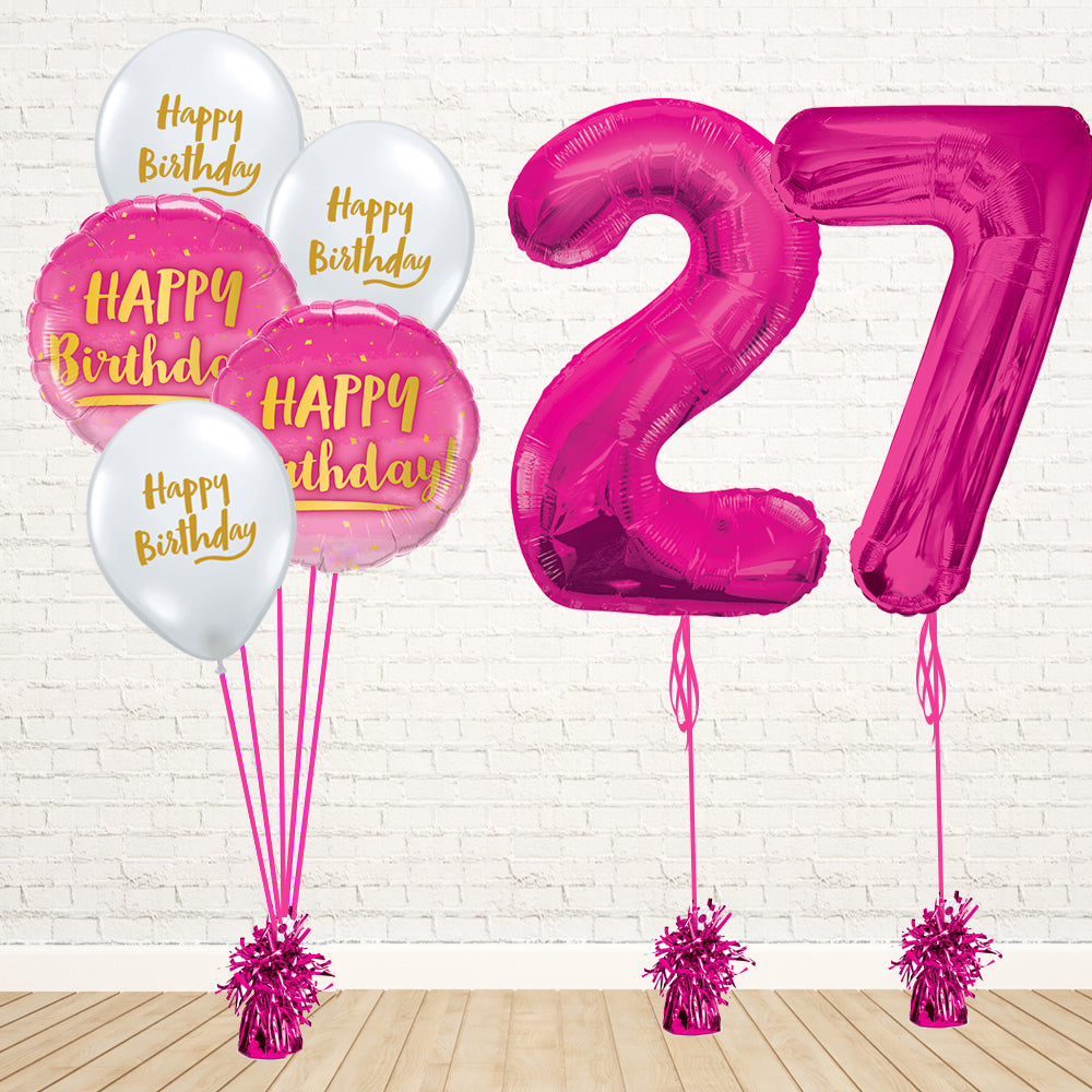 Hot Pink Number Birthday Package - PartyFeverLtd