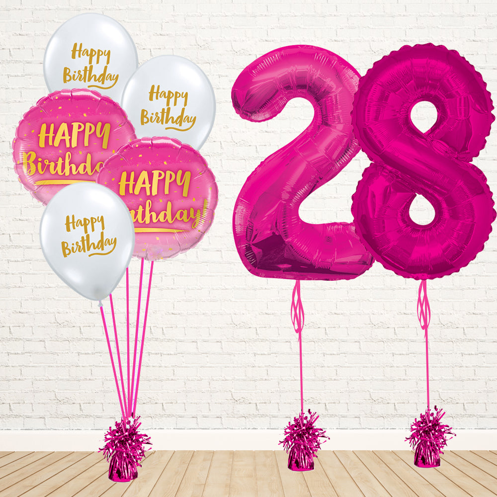 Hot Pink Number Birthday Package - PartyFeverLtd