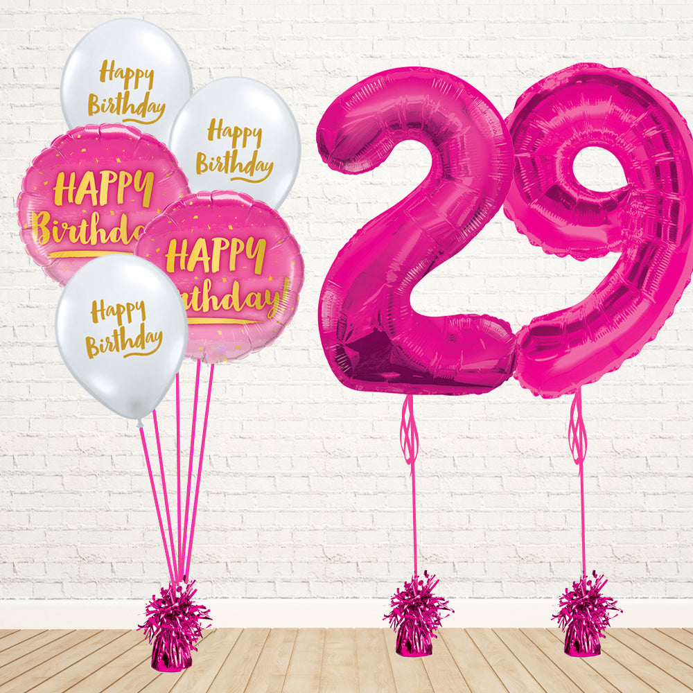 Hot Pink Number Birthday Package - PartyFeverLtd