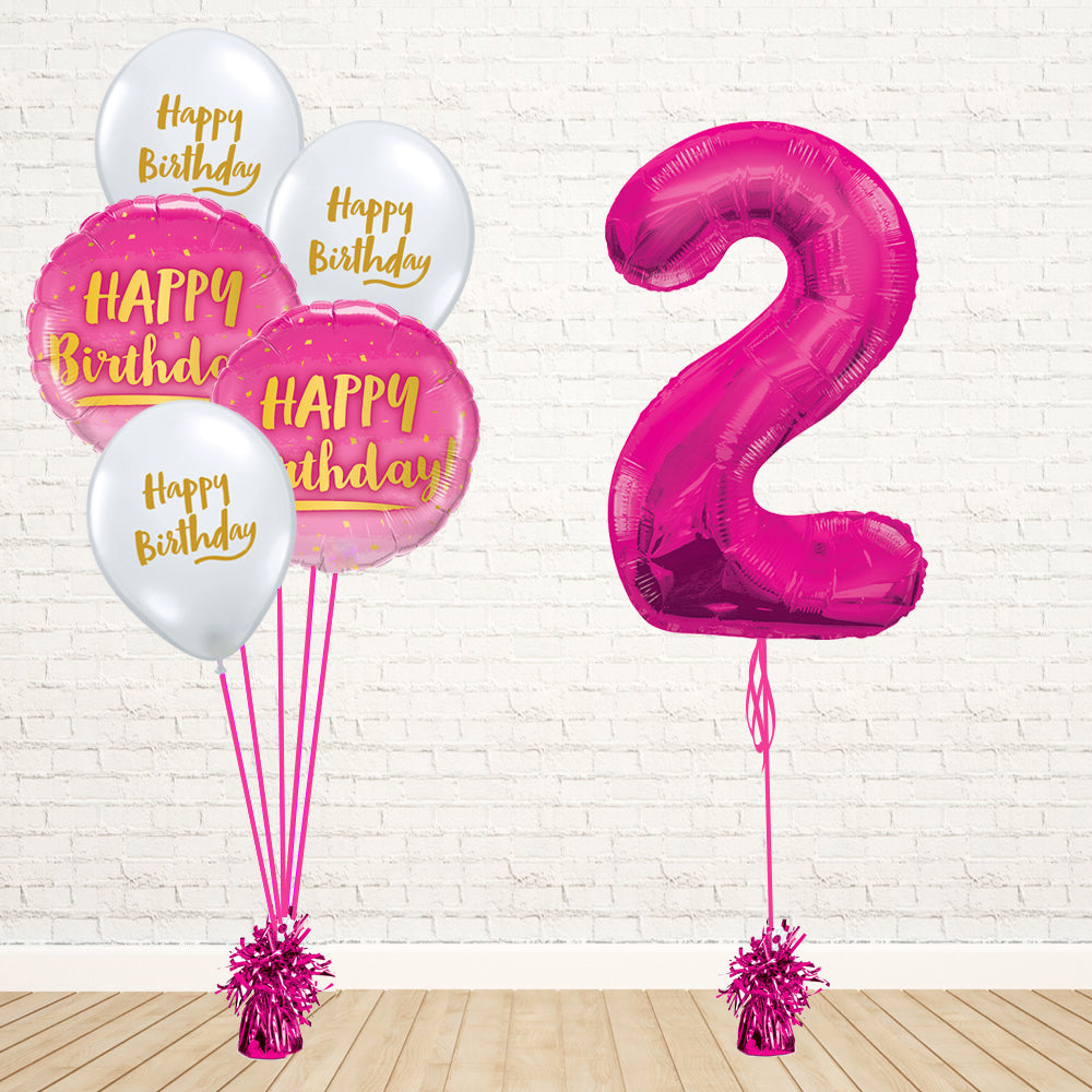 Hot Pink Number Birthday Package - PartyFeverLtd