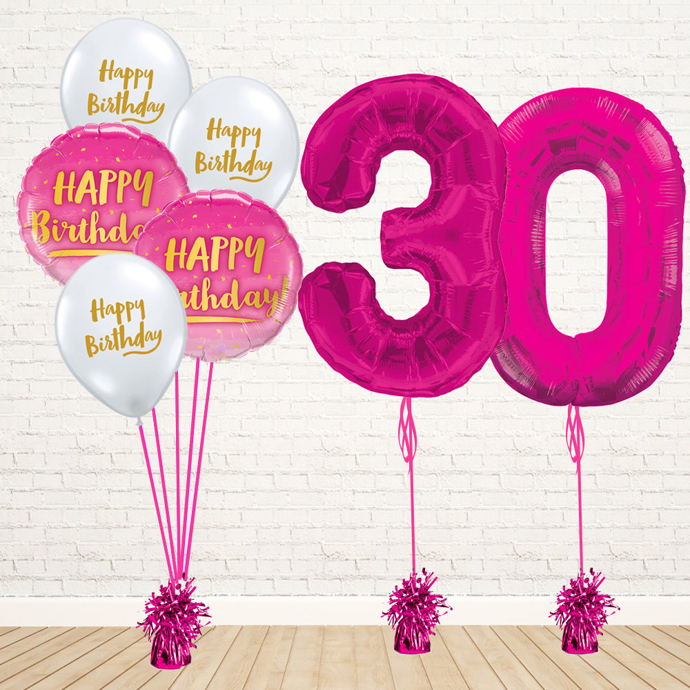 Hot Pink Number Birthday Package - PartyFeverLtd