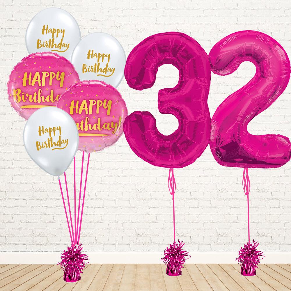 Hot Pink Number Birthday Package - PartyFeverLtd