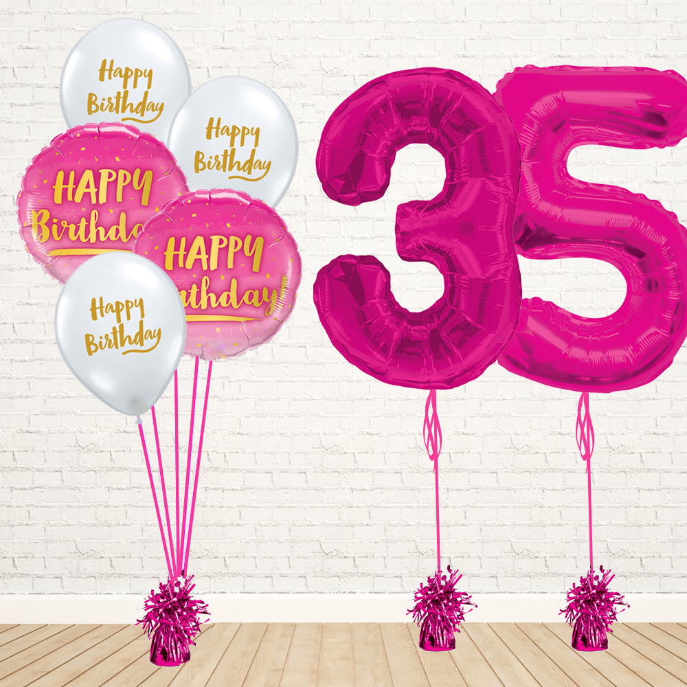 Hot Pink Number Birthday Package - PartyFeverLtd