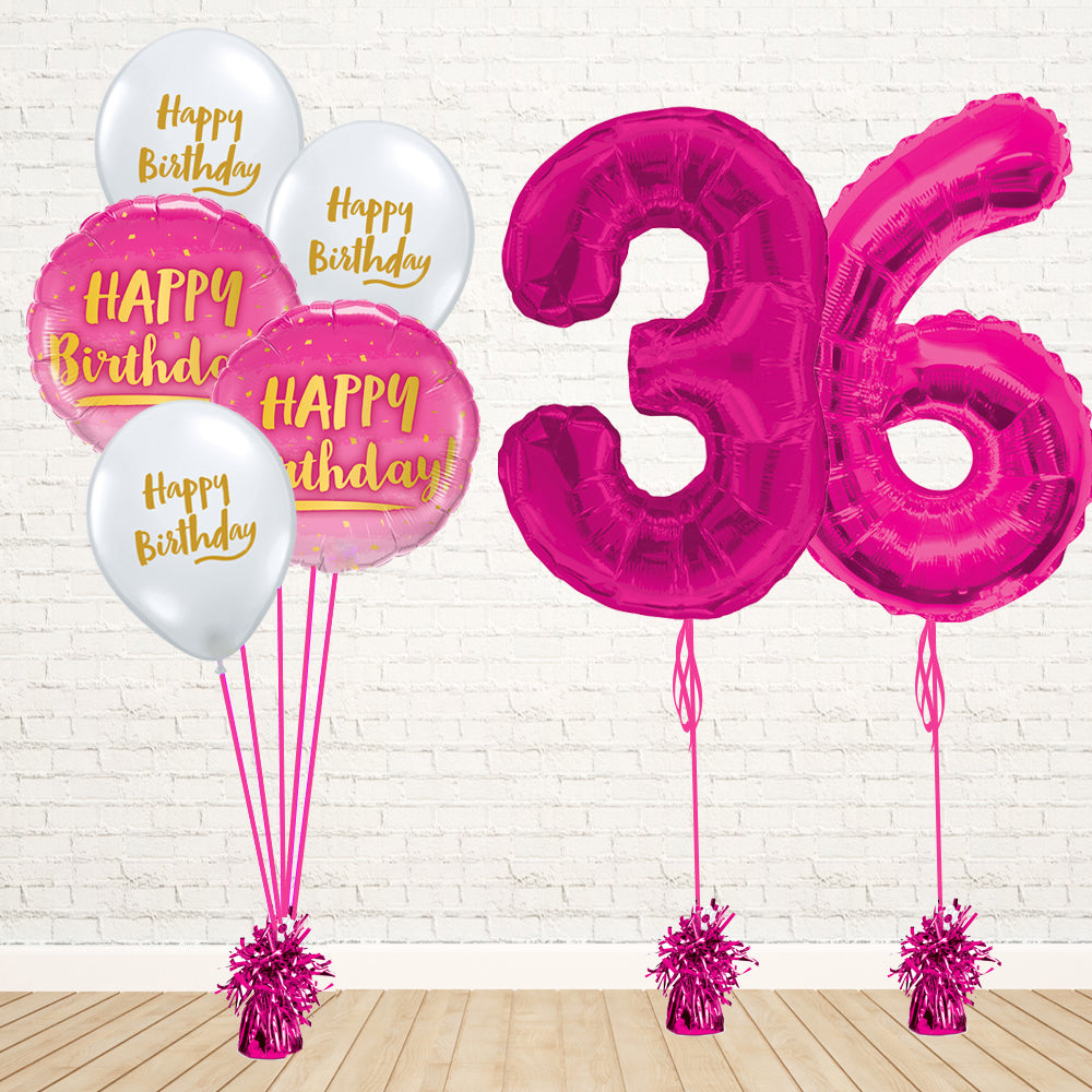 Hot Pink Number Birthday Package - PartyFeverLtd