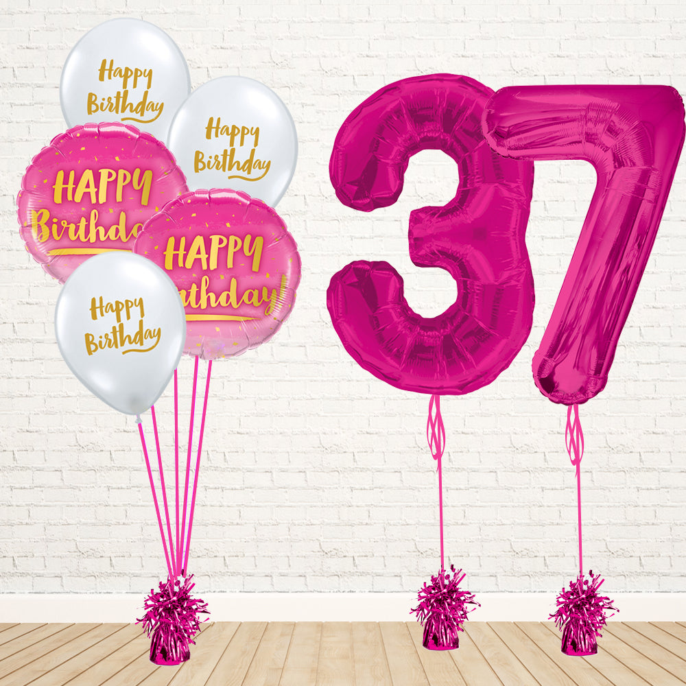 Hot Pink Number Birthday Package - PartyFeverLtd