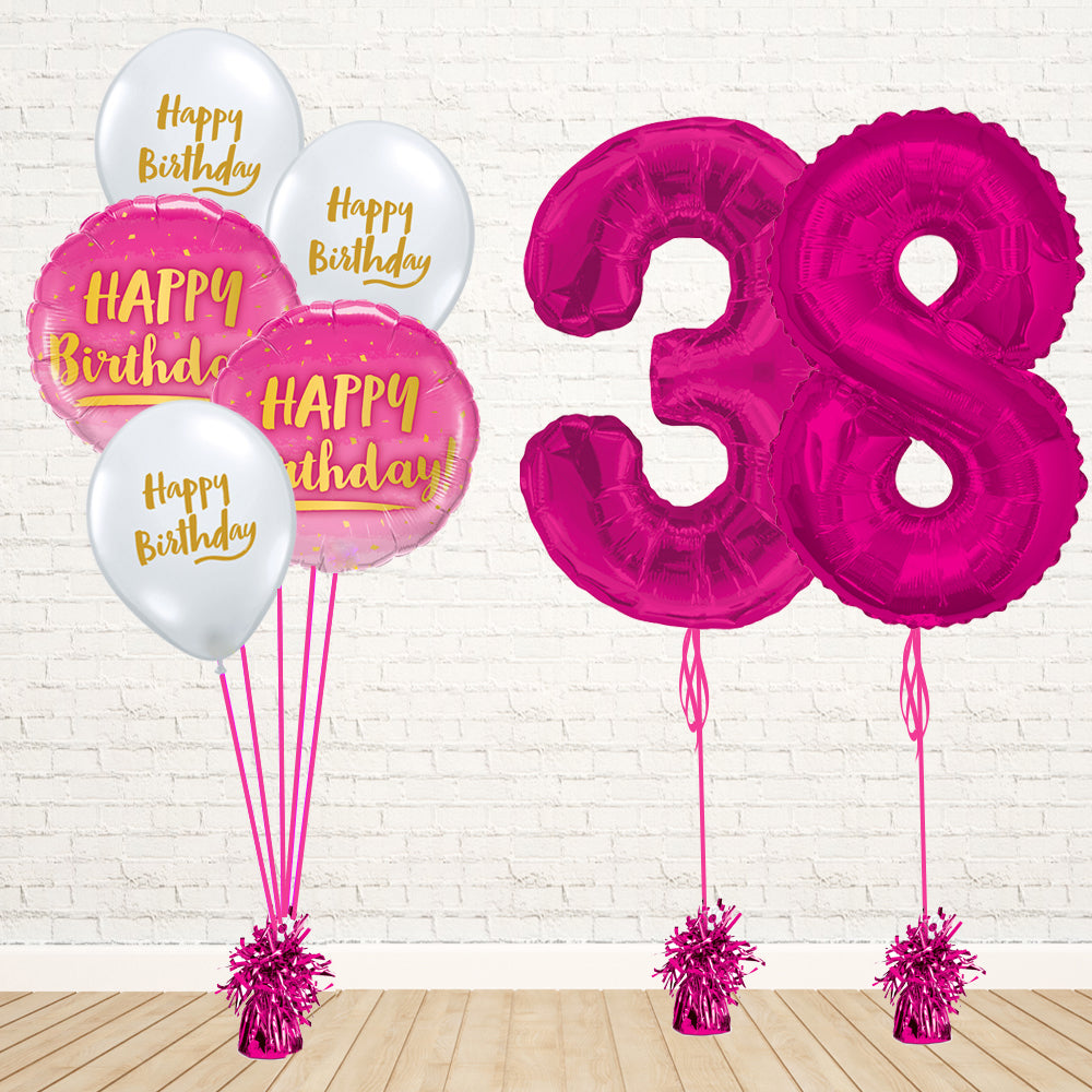 Hot Pink Number Birthday Package - PartyFeverLtd