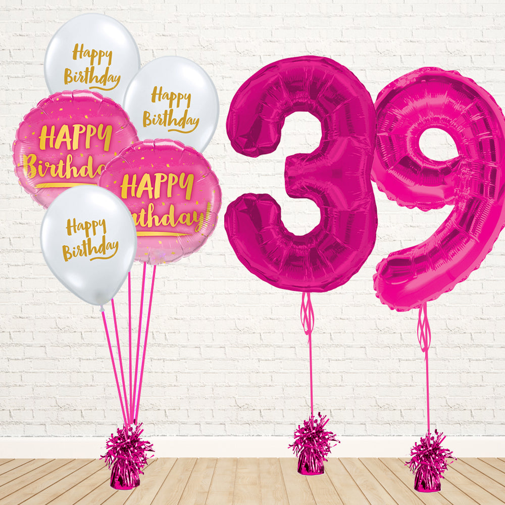 Hot Pink Number Birthday Package - PartyFeverLtd