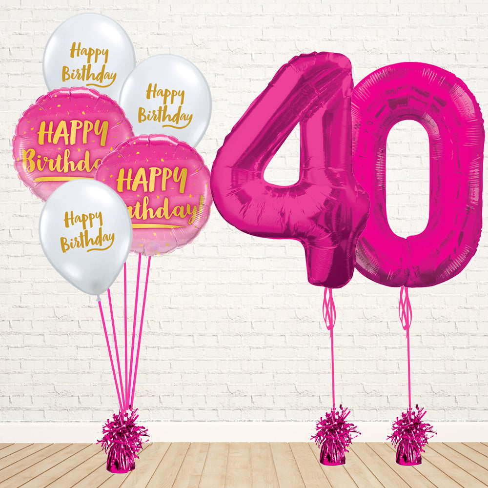 Hot Pink Number Birthday Package - PartyFeverLtd