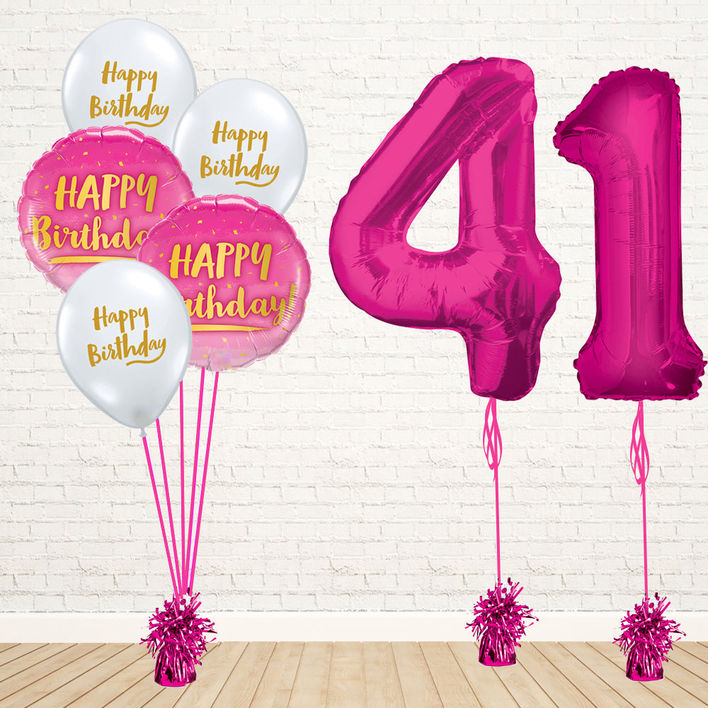 Hot Pink Number Birthday Package - PartyFeverLtd