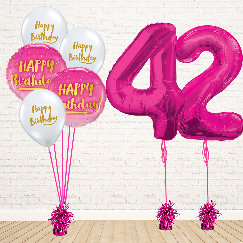 Hot Pink Number Birthday Package - PartyFeverLtd