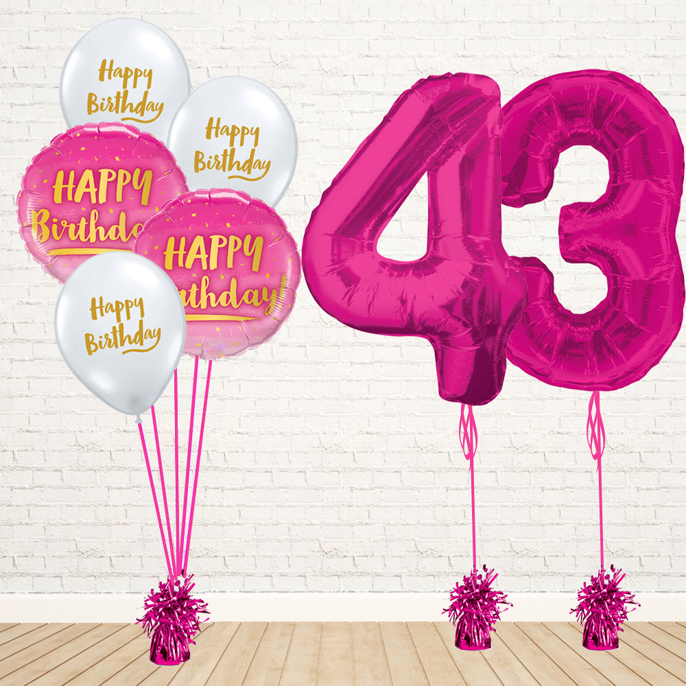 Hot Pink Number Birthday Package - PartyFeverLtd