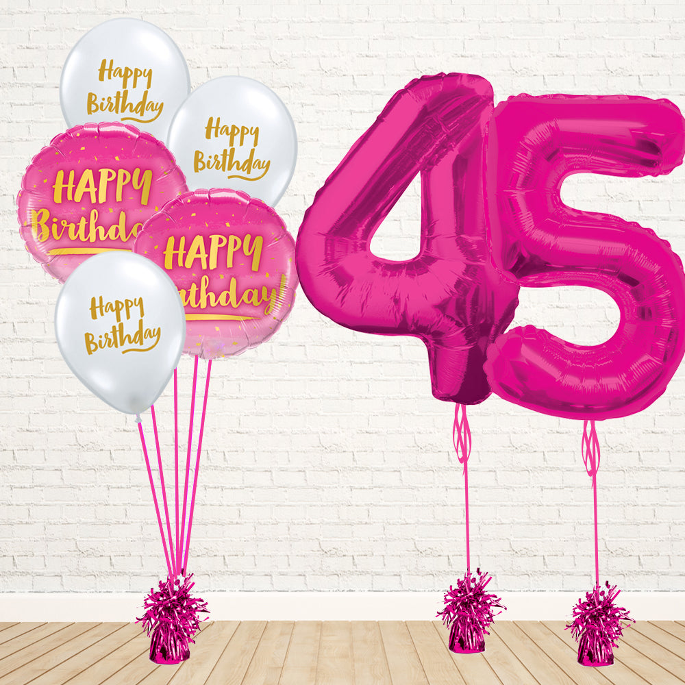 Hot Pink Number Birthday Package - PartyFeverLtd