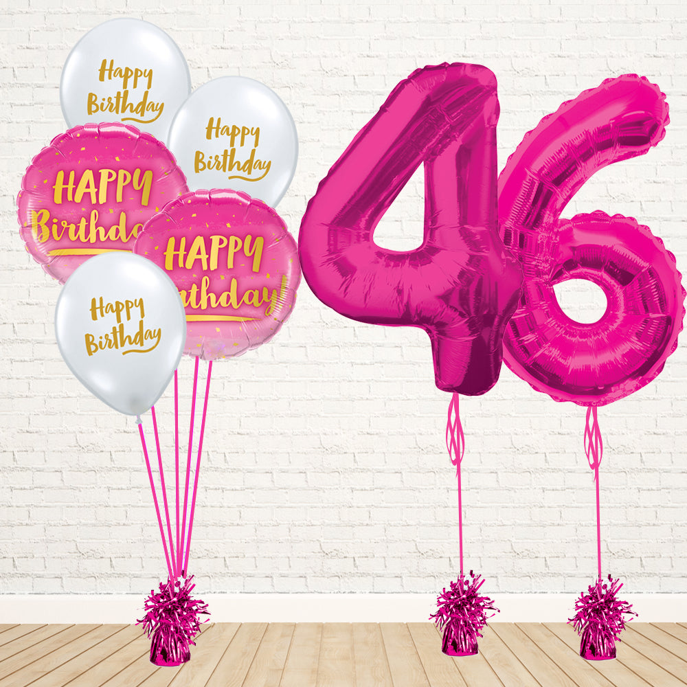 Hot Pink Number Birthday Package - PartyFeverLtd