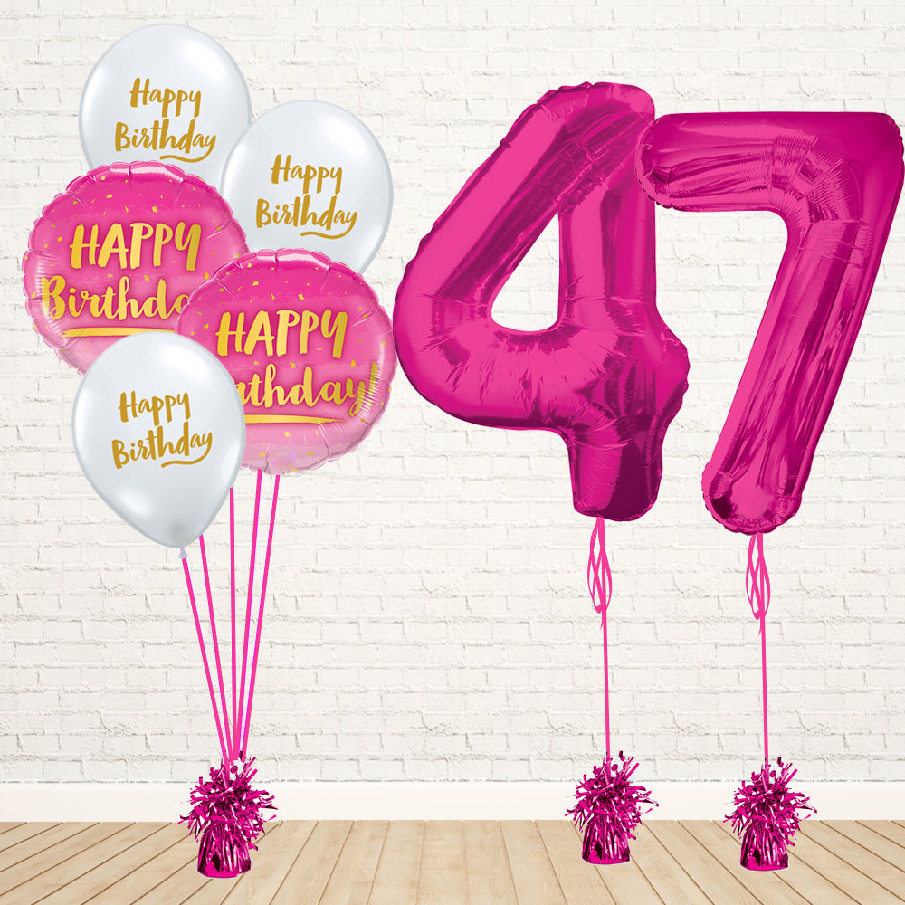 Hot Pink Number Birthday Package - PartyFeverLtd