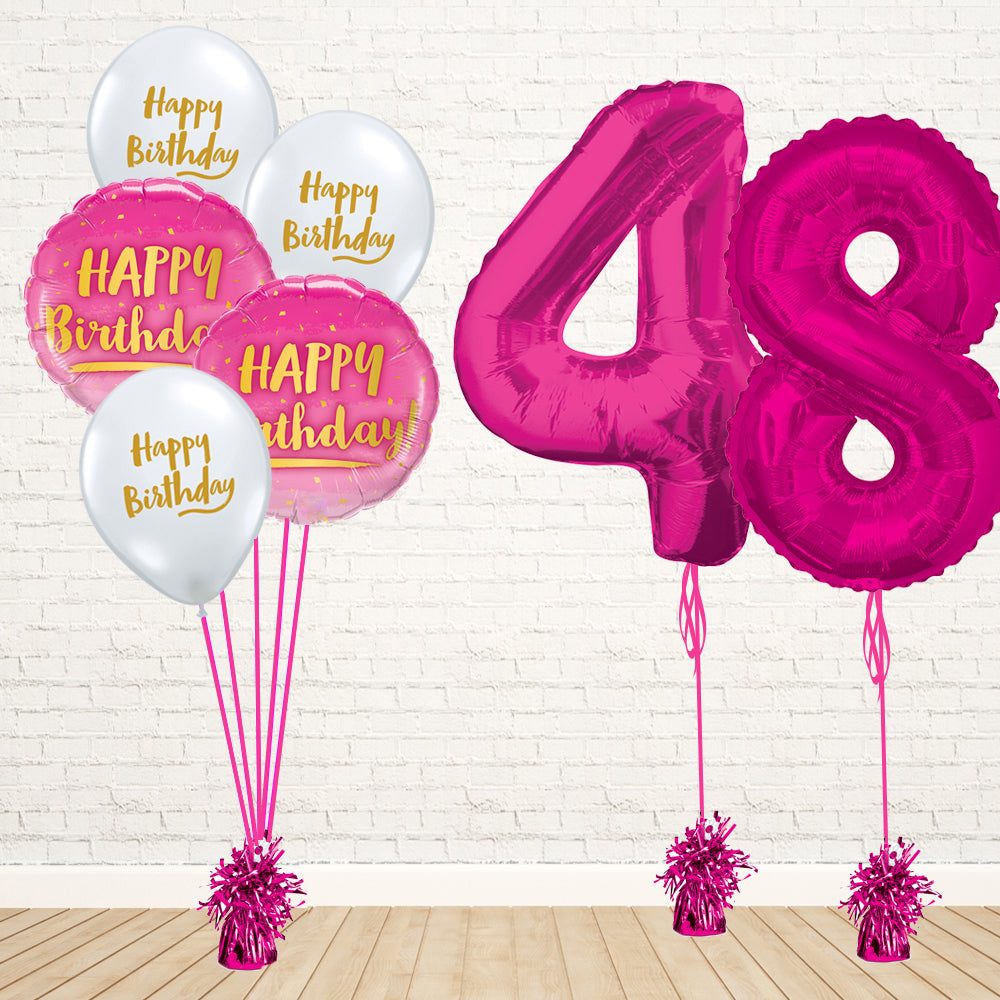 Hot Pink Number Birthday Package - PartyFeverLtd