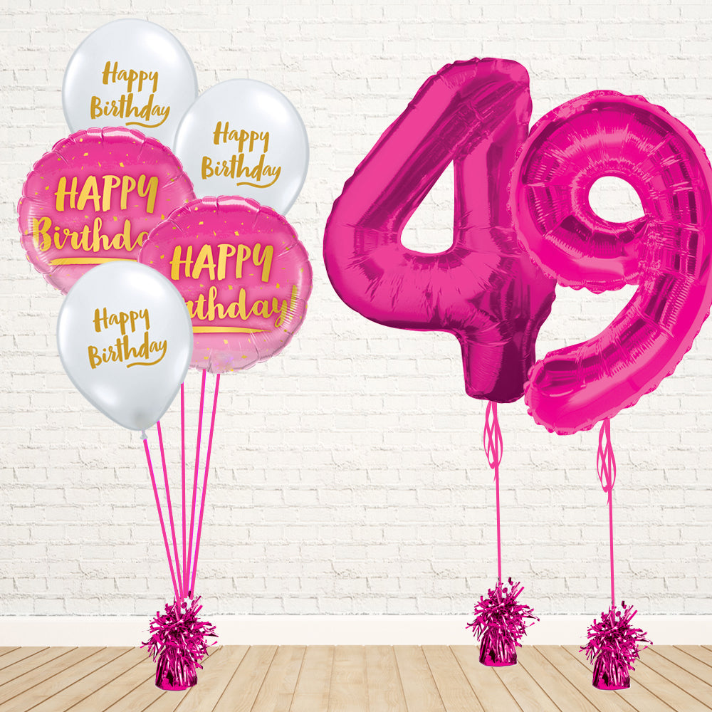 Hot Pink Number Birthday Package - PartyFeverLtd