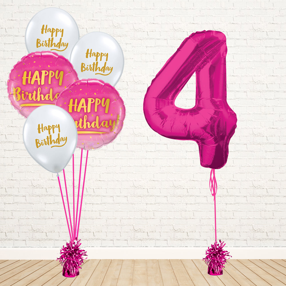 Hot Pink Number Birthday Package - PartyFeverLtd