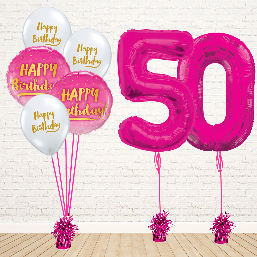 Hot Pink Number Birthday Package - PartyFeverLtd