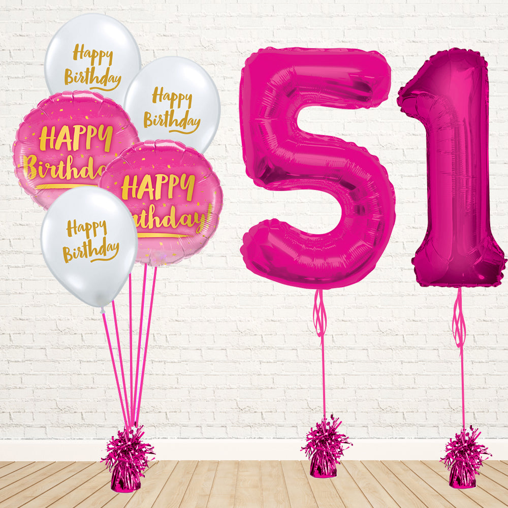 Hot Pink Number Birthday Package - PartyFeverLtd