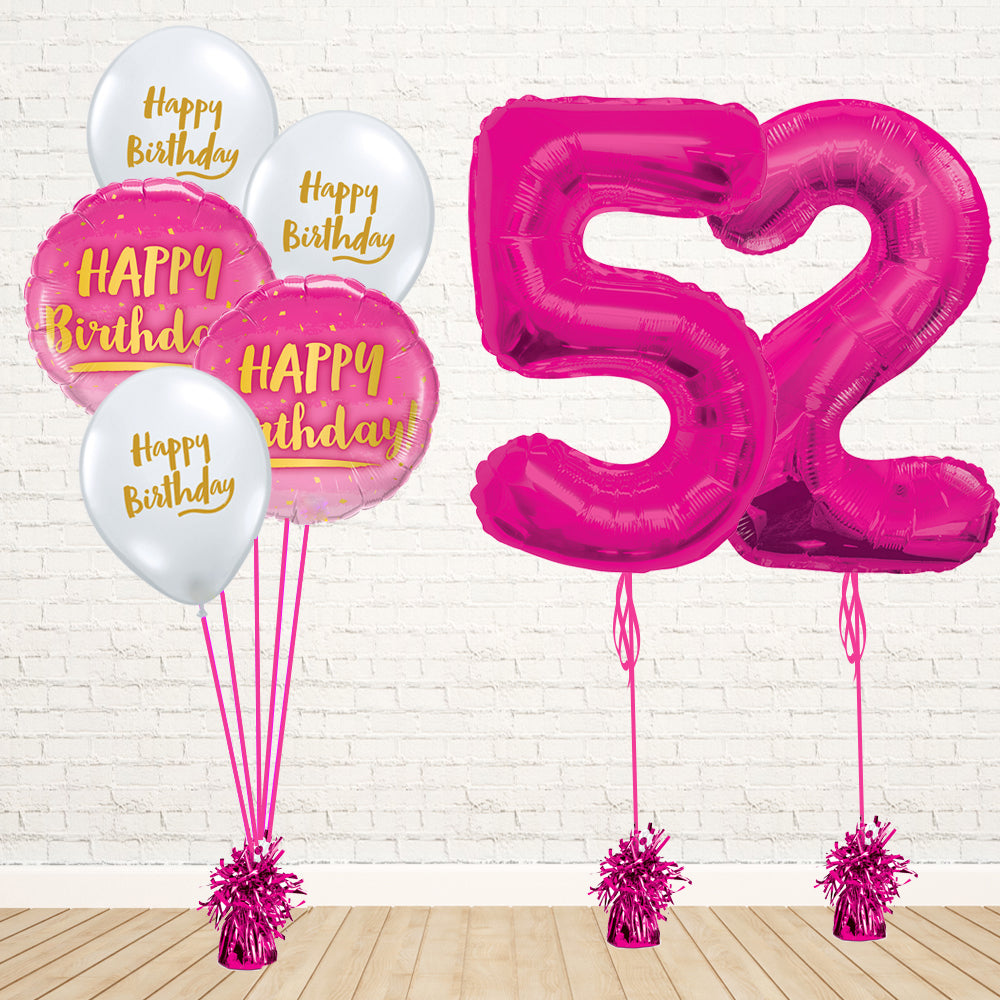 Hot Pink Number Birthday Package - PartyFeverLtd