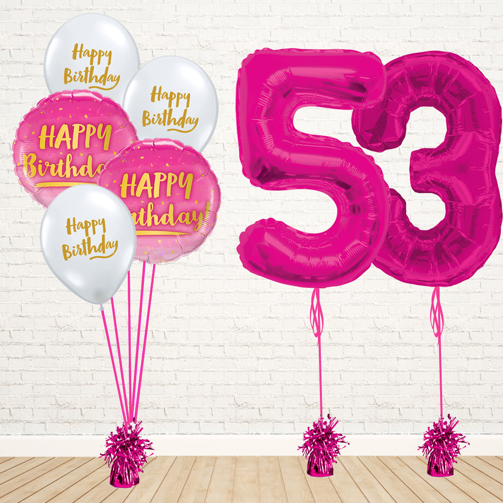 Hot Pink Number Birthday Package - PartyFeverLtd