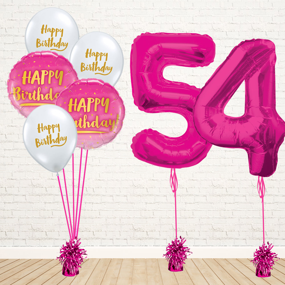 Hot Pink Number Birthday Package - PartyFeverLtd