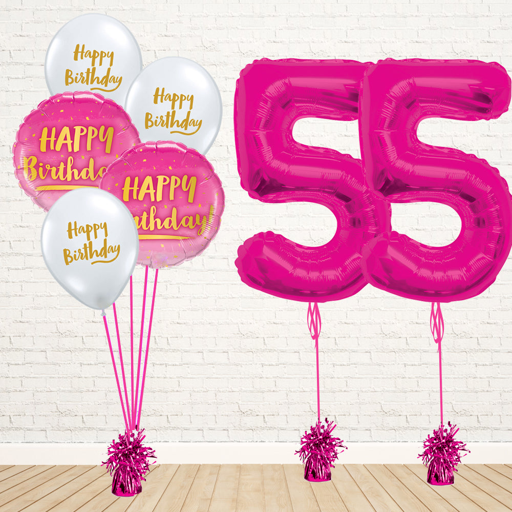 Hot Pink Number Birthday Package - PartyFeverLtd